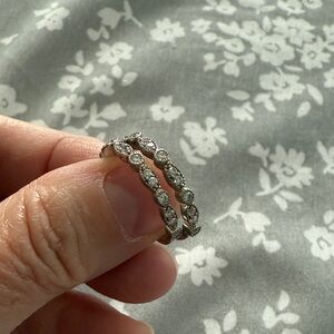 925 Elegant Silver zirconia Diamond Hoop rings